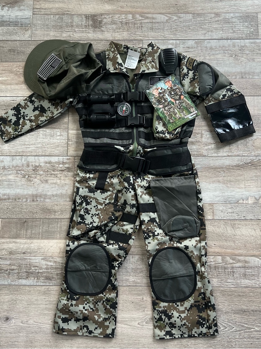 NWT Teetot & Co., Inc. Forest Camo Special Forces Costume Size 3/4